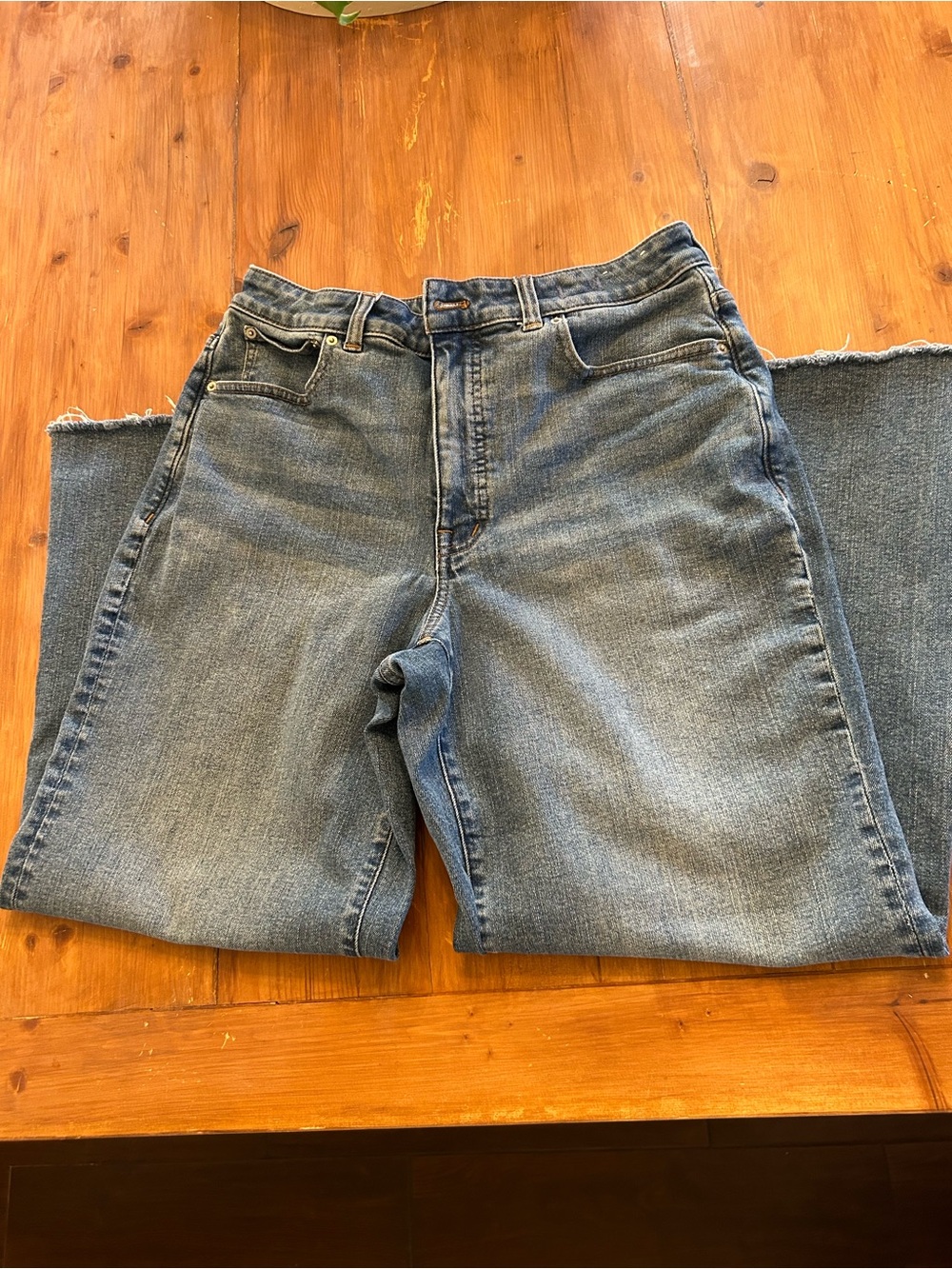 Madewell wide leg flare Jeans in light blue wash